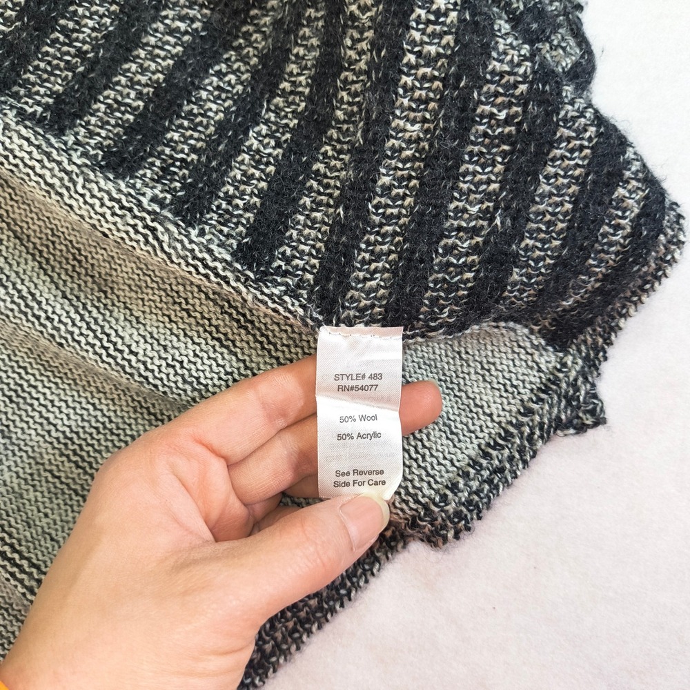 Cabi Gray Black Wool Blend Patchwork Open Front‎ … - image 6